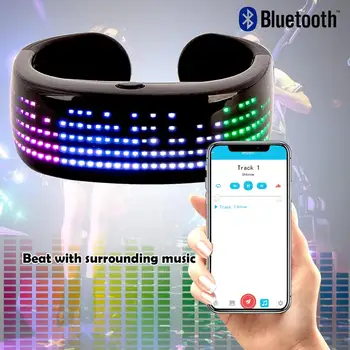 Monochromatické Bluetooth programovateľné LED športový náramok, ios mobilnom telefóne Android APP control input text symbol zobrazenie času