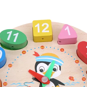 Montessori Cartoon Zvierat Vzdelávacie Drevených Korálikov Digitálne Hodiny Puzzle, Zábavné Mini-Aplikácie Novinka Zaujímavé Hračky Pre Deti