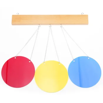 Montessori Materiálmi Tri základné Farby s drevená Doska 3 Farby Červená Žltá Modrá Farba Tablety Karty Vzdelávania, Vzdelávacie Hračky