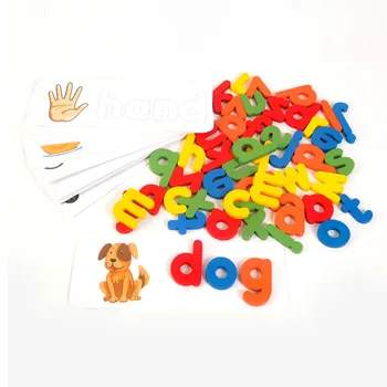 Montessori Napísať slovo hry, Drevené Hračky Skoré Vzdelávanie Skladačka Písmeno Abecedy Puzzle Predškolského Vzdelávania Baby Hračky pre Deti,