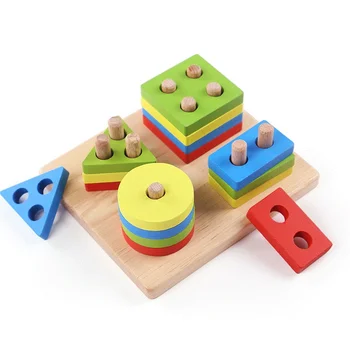 Montessori Vzdelávacie Hračky Drevené Hračky pre Deti Raného Vzdelávania Cvičenie praktické schopnosti Geometrické Tvary Zodpovedajúce