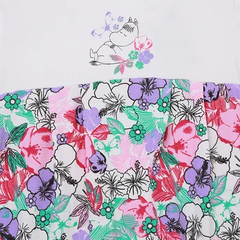 Moomin MUUMMI 2019 nový príchod cartoon kvet krátky rukáv bavlna t-shirt tlač dievčatá o-neck tee Lolita roztomilý čaj