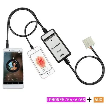 Moonet Auto MP3 prehrávač adaptér IPhone5/ Iphone6/ 6plus Nabíjačku MP3 Rozhranie 3,5 mm AUX Vstup Pre Mazda3 5 6 MX5 323 MPV QX195