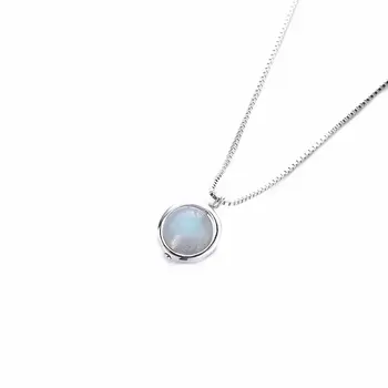 Moonmory Reálne 925 Sterling Silver Labradorit Prívesok polárnych osvetlenie Crystal 2019 Nový Dizajn aurora Prívesok Šperkov Náhrdelník