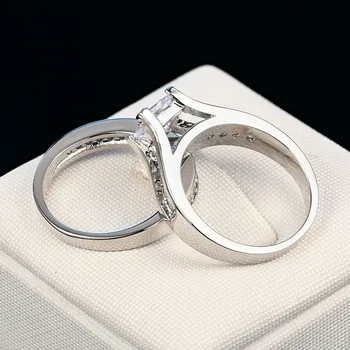 Moonso 925 Sterling Silver zásnubný Prsteň Sady pre Ženy, svadobné 2021 nový produkt módne prst veľkoobchod Šperky R4880