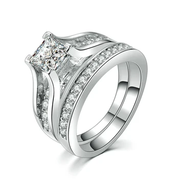 Moonso 925 Sterling Silver zásnubný Prsteň Sady pre Ženy, svadobné 2021 nový produkt módne prst veľkoobchod Šperky R4880