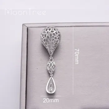 MoonTree 65mm Luxusné Pevné Loptu Veľké Náušnice Plný Mirco Spevnené Microl Zirconia Medené Náušnice Pre Ženy Módne Šperky