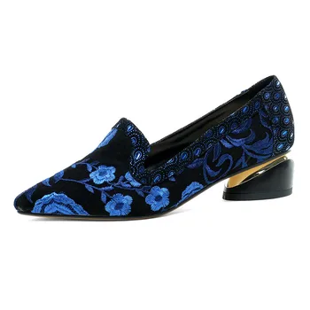 MORAZORA 2020 Letné hot predaj klasický ženy čerpadlá med podpätky ukázal prst strany topánky žena originálne kožené dámske topánky modré