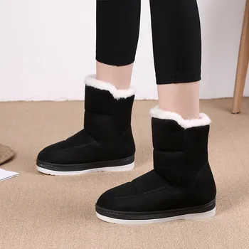 MORAZORA 2020 príchodu Nového snehu topánky pohodlné ploché päty kolo prst zimné dámske topánky, členkové topánky pre ženy čierna
