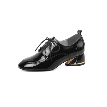 MORAZORA plus veľkosť 33-43 2020 jarné módne členkové topánky originálne kožené šnurovacie ženy čerpadlá čierna modrá farba dámske topánky