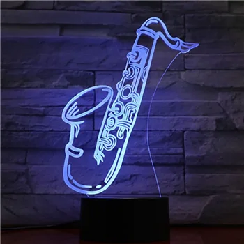 Morden Svetlo Saxofón 3D Nočné Svetlo 2019 Deti Milenca Súčasnosti Spálňa Music Shop Dekor Lávové Lampy Lamparas
