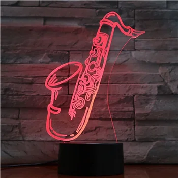 Morden Svetlo Saxofón 3D Nočné Svetlo 2019 Deti Milenca Súčasnosti Spálňa Music Shop Dekor Lávové Lampy Lamparas