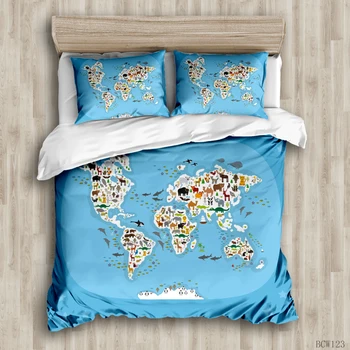 More posteľná bielizeň Kompas posteľná bielizeň Nastavenie Námorných Máp Perinu Námorníckej Modrej a Bielej Obliečky Dospelých Chlapcov, domáci Textil, 3 Ks