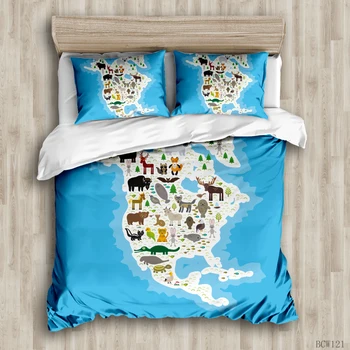 More posteľná bielizeň Kompas posteľná bielizeň Nastavenie Námorných Máp Perinu Námorníckej Modrej a Bielej Obliečky Dospelých Chlapcov, domáci Textil, 3 Ks