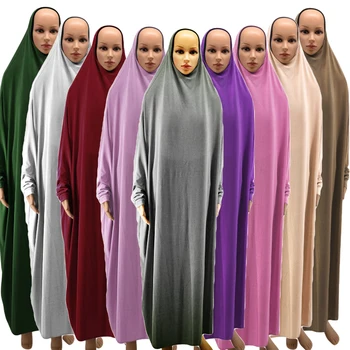 Moslimské Ženy Modlitba Abaya Jilbab Kapucňou Burqa Niqab Maxi Šaty Arabských Hidžáb Oblečenie Islamskej Khimar Závoj Niqab Voľné Ramadánu Oblečenie