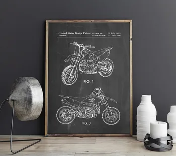 Motocykel patent, umelecké diela ,Dirt Bike pre Yamaha wall art , plagáty, izba dekor, tlač,plán, darček,nástenné Dekorácie