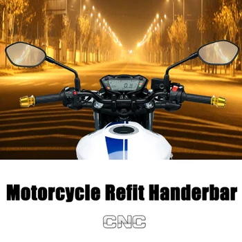 Motocykel prerobit Riadidlá držadlo Končí grip zástrčky Hliníkové CNC DIY Motocykel Vnútorný Priemer 17 mm+ grip na Riadidlá Montáž