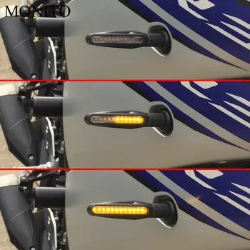 Motocykel smerovku LED Svetlá Tečúcej Vody, Blikanie Flashers lampa Pre kawasaki YAMAHA YZF R25 R15 R6 R125 z750, FZ8 FZ1 FZ6R