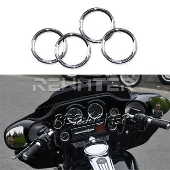Motocykel Stereo Znamienka+Tachometer+Reproduktor Výbava Prsteň Chrome Plastická A Hliníka Pre Harley Turné Road Glide 1996-2013