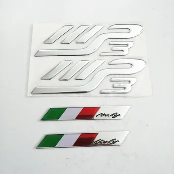 Motocykel Strieborná Farba 3D taliansky Odznak Taliansku Vlajku Auto Znak Dizajn Nálepky Odtlačkový Držiak pre PIAGGIO MP3 Nálepky