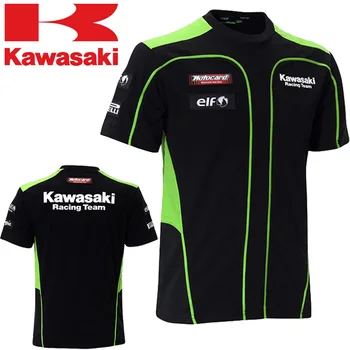 Motocykel T-shirt Pre Kawasaki Racing Team Bavlnené Polo Mužov Motocross na Koni Priedušná Hoodies Moto Bundy