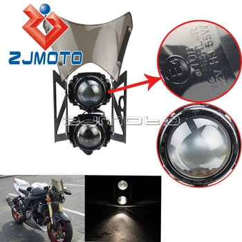 Motocykel Vietor Obrazovke ABS Plast Twin Reflektor Čierny Držiak na Motocykel, Streetfighter Projektor Dual Sport Svetlometov