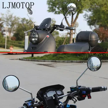 Motocykel zrkadlo chrome okrúhle zrkadlo motorcycl Veľké vízie Bočné Zrkadlo Na KAWASAKI NINJA 650 ER6F ER6N ZZR1200 ER5 GPZ500 EX500