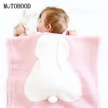 MOTOHOOD Mušelínu Baby Deky Novorodenca 3D Rabbit Ucho Mušelínu Swaddle Detské Veci Pre Novorodencov Výzdoba Miestnosti 73*108 cm