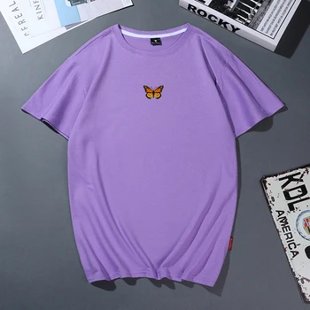 Motýľ Bavlna Ženy T-shirt Harajuku Zábavné Grafické Letné Dámske Krátky Rukáv Estetické Oblečenie Poleras Mujer Streetwear