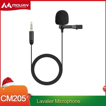 Mouriv CM205 Lavalier Klope Clip-on Kondenzátorových Mikrofónov pre Blogerov & Vloggers Mic pre iPod, iOS a Android Smartphonov s Windows