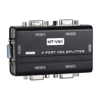 MT-VIKI VGA Splitter 250Mhz Distribútor 1 do 4 Z Rozmnožovacie Multipler Podporu Širokouhlý LCD Monitory Maituo MT-2504AS