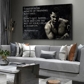 Muhammad Ali Motivačný Citát Plátno na Maľovanie Inšpiratívne Šport Plagáty a Tlačí na Steny Umenie Obrázok pre Obývacia Izba Dekor