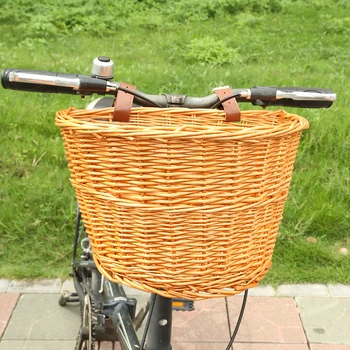 Multi-funkčné Odolné Ratanový Košík na Bicykel Predné Kôš Taška Praktické Požičovňa Skútrov Riadidlá Skladovanie Nádoba