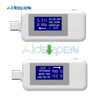 Multi-funkčný USB Tester Typ-C Nabíjačku Detektor Digitálny Voltmeter Ammeter Napätie Amp Metrov Mobilného Batérie Detektor