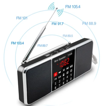 Multifunkčné Digitálne Fm Rádio, Media Speaker Hudobný Prehrávač Mp3, Podpora Tf Karty, Usb Disk S Led Displejom A Časovač Func