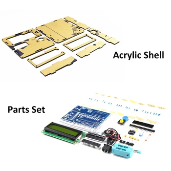 Multifunkčné Tranzistor Tester DIY Kit Rezistor, Kondenzátor Triode Elektronického Merania s Akryl Shell a Časti Nastavenie