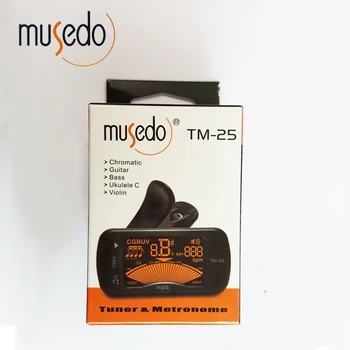 Musedo TM-25 Clip-on Elektrické Tuner & Metronóm Gitara Chromatické Basy Husle Drumbľa Univerzálne Multifunkčné Prenosné