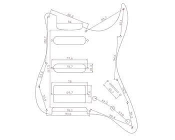 Musiclily Pro 11-Jamkové Kolo Rohu HSS Gitara Strat Pickguard pre USA/Mexickej Stratocaster Otvoriť Pickup, 3Ply Pergamen