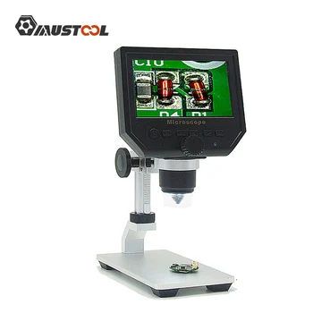 MUSTOOL G600 Digital 1-600 X 3.6 MP 4.3 palcový HD Displej LCD Mikroskop Kontinuálne zväčšovacie sklo Upgrade Verzia s Kovový Držiak