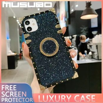 MUSUBO Luxury 3D Flash Vŕtacie puzdro Pre iPhone 12 11 PRO MAX XR XS Námestie Kryt Telefónu Populárne Shockproof Mäkké Lepidlo Zadný Kryt