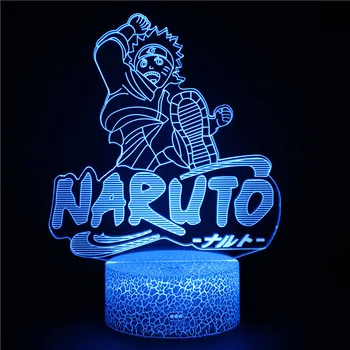 Mutil-farby 3D Akrylové Svetlo Naruto Anime Nočné Svetlo Uzumaki Naruto Uchiha Itachi Dekoratívne Stolové Svietidlo pre Spálne Domov Dary