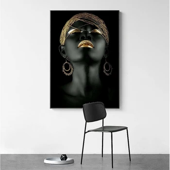 MUTU Plátno na Maľovanie na Stenu Umenie Fotografie Vytlačí Čierna Žena Na Plátno Bez Rámu Domova Stene Plagát, Dekorácie Pre Obývacia Izba