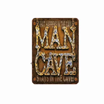 Muž Jaskyňa Vintage Kovové Nástenné Art Decor Výstražný Zombie zákaz Fajčenia Ošumelé Elegantné Plagáty Č Zasahujúce Maľovanie Nálepky WY42