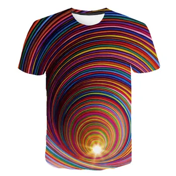 Muži 3d t shirt Lete Psychedelic abstraktné Tlač Tričko Samec Krátky Rukáv Funny T-Shirts 3D Farebné Umenie, Blúzky, Topy
