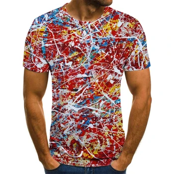 Muži a ženy, 3D tričká, letné košele módne hip-hop tlač hit farba 3D tričká krátky rukáv kolo krku