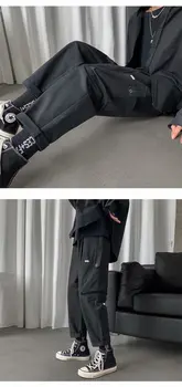 Muži Bežné Japonsko Streetwear Joggers Cargo Nohavice Muži Ženy Hip Hop Vrecká, Nohavice Muž Nadrozmerná Jeseň Nohavice