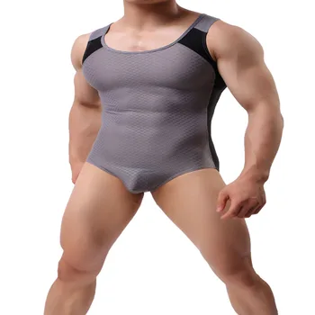 Muži Body Shaping Kombinézu Všeobecné Bezšvíkové Sexy Kombinézu Trikot Nádrž Kombinézach Jumpsuit Spánku Nosenie Spájať Bielizeň