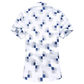 Muži Lete koberčeky Vytlačené príležitostné Voľné Krátky rukáv košele muž Hawaiian dovolenka Pláži tričko camisa masculina 5XL 6XL 7XL