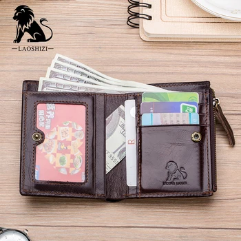 Muži Malé Peňaženky-karty Bifold Business pravej Kože ID Kreditnej Karty, čipové Karty Peňaženky Multi-funkčné Peniaze Klipy Dary