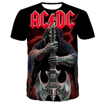 Muži metal rock band t Letné tričko-krátke rukávy T-shirt pánske plus veľkosť T-shirt pre mužov, hip-hop, 3D tlač pohodlie T-shirt